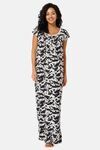 Naiduhall Cotton Full Length Nightdress - Black Print — thumbnail 1